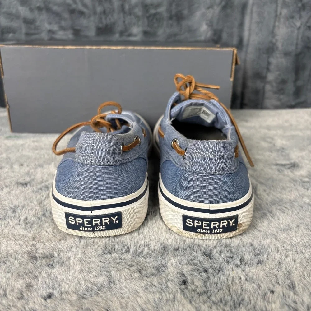 Sperry Top-Sider Bahama II Mens 8.5 Blue Denim Canvas Boat Shoes STS19247